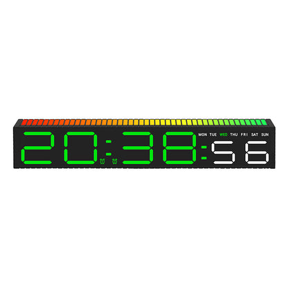 Digital Alarm Clock with 10 Color Night Light, Music Sync, Dual Alarm, 3-Level Brightness Dimmer, DST, Sound Activated LED Clock for Bedroom, Bedside, Gaming Setup