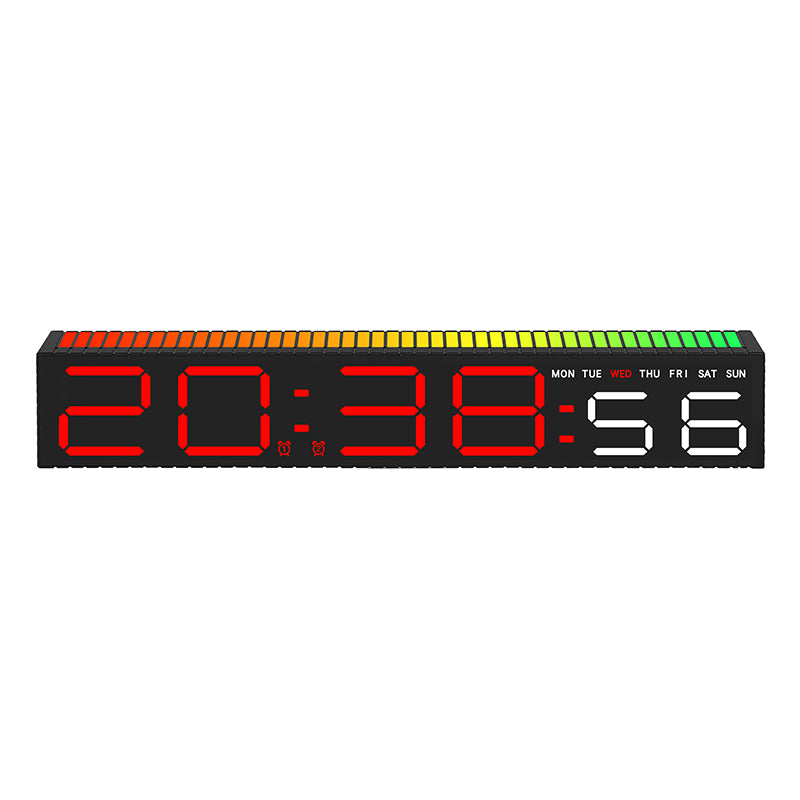 Digital Alarm Clock with 10 Color Night Light, Music Sync, Dual Alarm, 3-Level Brightness Dimmer, DST, Sound Activated LED Clock for Bedroom, Bedside, Gaming Setup