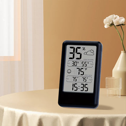 Digital Thermometer Hygrometer with Max/Min Records, Weather Forecast, Indoor Temperature & Humidity Monitor, Alarm with Snooze, Emoji Comfort Display (Battery Powered)