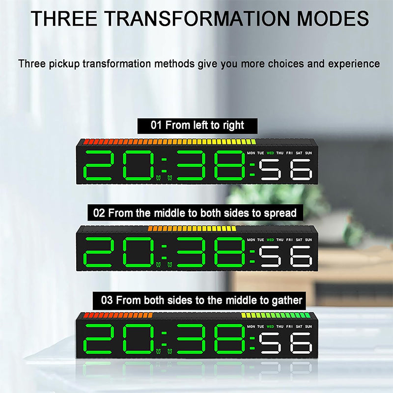 Digital Alarm Clock with 10 Color Night Light, Music Sync, Dual Alarm, 3-Level Brightness Dimmer, DST, Sound Activated LED Clock for Bedroom, Bedside, Gaming Setup