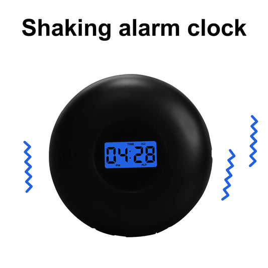 Vibrating Alarm Clock with Bed Shaker, Dual Alarms, Snooze & Night Light – USB Charging, 12/24H, Temperature Display