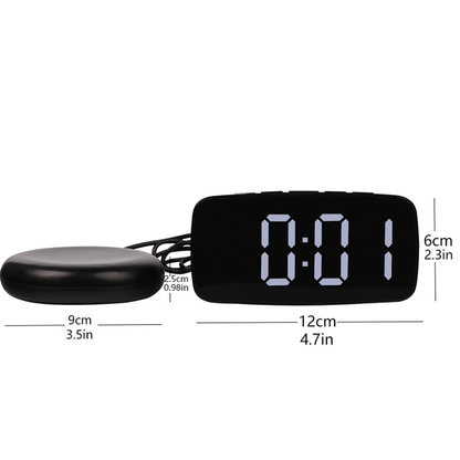 Vibrating Alarm Clock with Bed Shaker, Dual Alarms, Snooze & Night Light – USB Charging, 12/24H, Temperature Display