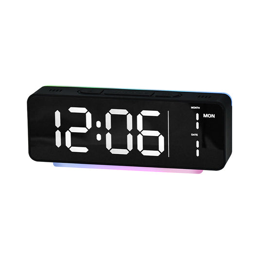 3-in-1 Digital Clock with Time, Date & Temperature Display, Compact Plug-in Alarm Clock for Living Room, Bedroom, Office – 4 Brightness Levels, 3 Volume Settings