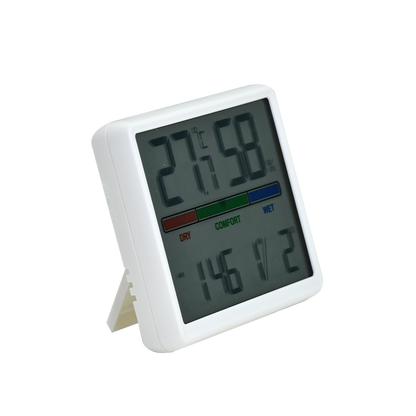 Digital Thermometer & Hygrometer with Time, Date, Temperature & Humidity Monitor – Alarm & Snooze, Comfort Indicator, 12/24H