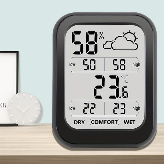 Digital Temperature Humidity Tester, Household Weather Station Thermometer Hygrometer -20℃ to 60℃, 10-99% RH, Reliable Electronic Components, Stable Performance