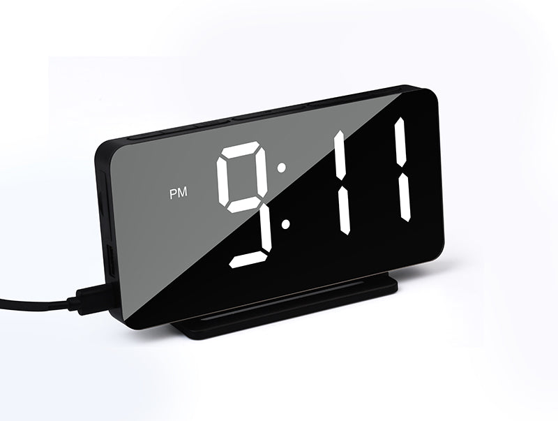 Digital Alarm Clock with Dual Alarms, Adjustable Brightness & Voice Control – 12/24H, USB-C Powered, Battery Backup