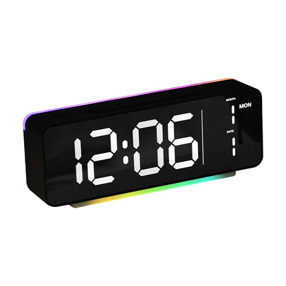 3-in-1 Digital Clock with Time, Date & Temperature Display, Compact Plug-in Alarm Clock for Living Room, Bedroom, Office – 4 Brightness Levels, 3 Volume Settings