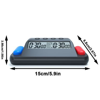 Multifunctional Digital Chess Clock, Professional Timer for Board Games with Basic Time, Plus Time, Second Reading System, Mute Function