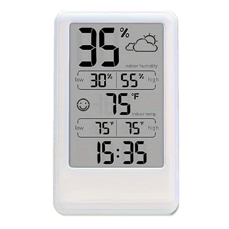 Digital Thermometer Hygrometer with Max/Min Records, Weather Forecast, Indoor Temperature & Humidity Monitor, Alarm with Snooze, Emoji Comfort Display (Battery Powered)