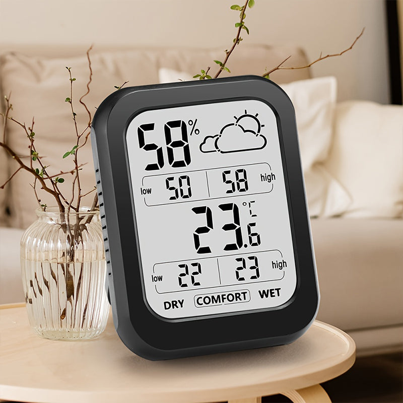 Digital Temperature Humidity Tester, Household Weather Station Thermometer Hygrometer -20℃ to 60℃, 10-99% RH, Reliable Electronic Components, Stable Performance