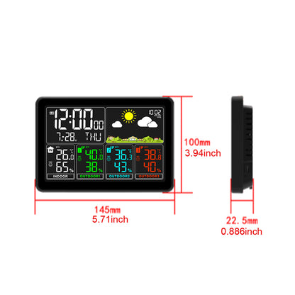 Wireless Indoor Outdoor Thermometer Weather Station, Digital Weather Clock with Dual Alarms, Multi-Channel Support, Temperature & Humidity Trends, Adjustable Backlight, Battery/AC Powered