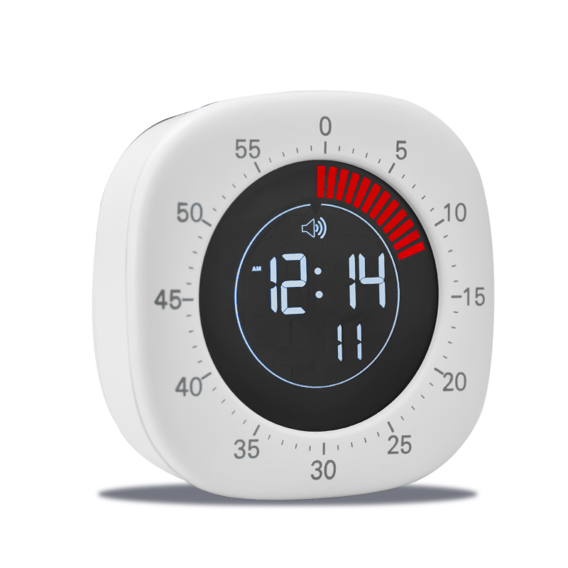 Visual Timer for Kids, Rechargeable Digital Timer with 4 Alarm Modes, 60-Minute Countdown, Silent Mode, ADHD Tools for Classroom, Kitchen, Homeschool, and Study