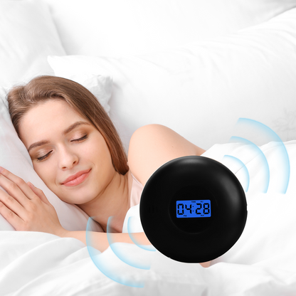 Vibrating Alarm Clock with Bed Shaker, Dual Alarms, Snooze & Night Light – USB Charging, 12/24H, Temperature Display