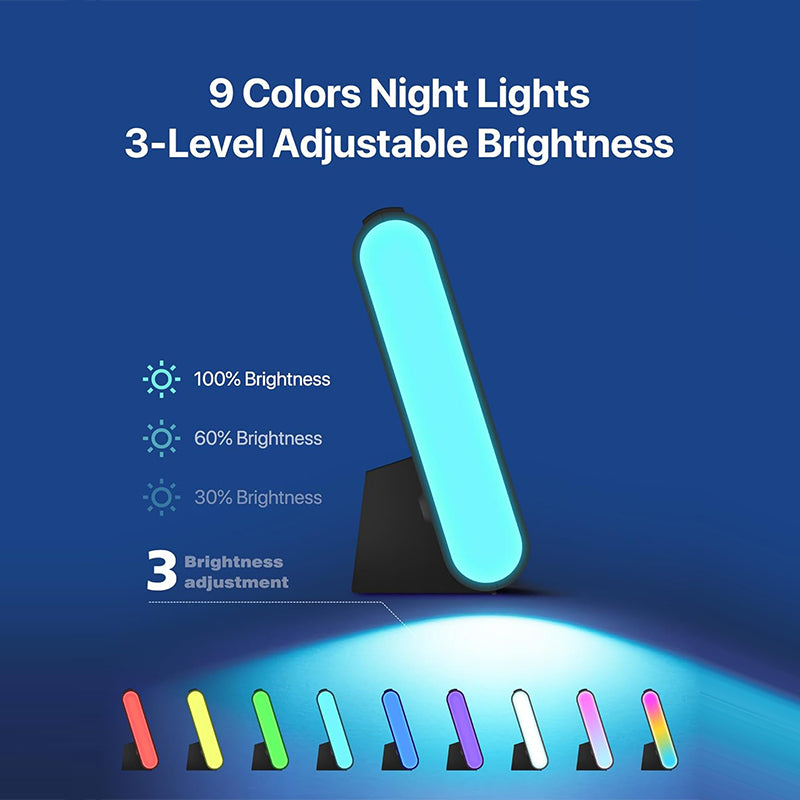 Colorful Night Light Alarm Clock with USB Charging, Plug-in LED Digital Clock for Kids, Teens, and Adults, Large Display, Dual Alarm, Dimmer, DST