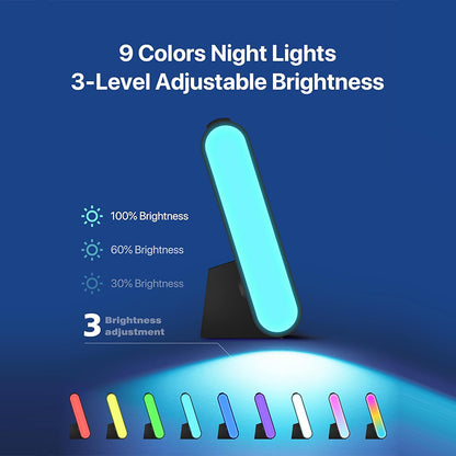 Colorful Night Light Alarm Clock with USB Charging, Plug-in LED Digital Clock for Kids, Teens, and Adults, Large Display, Dual Alarm, Dimmer, DST
