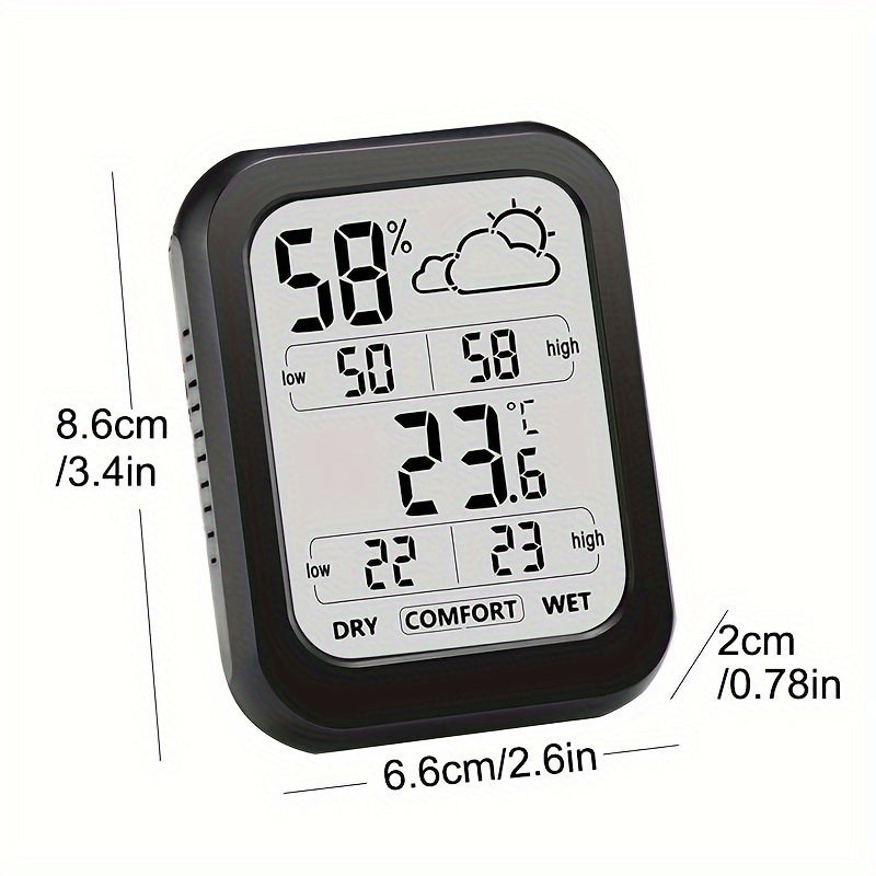 Digital Temperature Humidity Tester, Household Weather Station Thermometer Hygrometer -20℃ to 60℃, 10-99% RH, Reliable Electronic Components, Stable Performance