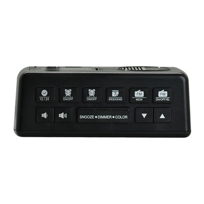 FM Radio Alarm Clock for Bedrooms, Loud Digital Clock for Heavy Sleepers with 7 Color Fonts, USB Charging, Dimmer, Dual Alarm, Snooze, Battery Backup