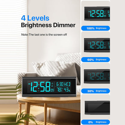 Colorful Night Light Alarm Clock with USB Charging, Plug-in LED Digital Clock for Kids, Teens, and Adults, Large Display, Dual Alarm, Dimmer, DST