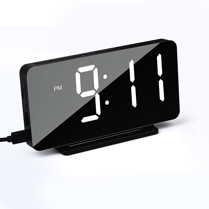 Digital Alarm Clock with Dual Alarms, Adjustable Brightness & Voice Control – 12/24H, USB-C Powered, Battery Backup