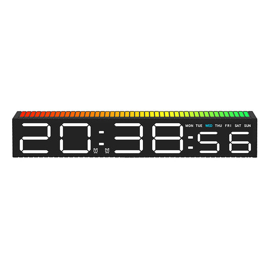 Digital Alarm Clock with 10 Color Night Light, Music Sync, Dual Alarm, 3-Level Brightness Dimmer, DST, Sound Activated LED Clock for Bedroom, Bedside, Gaming Setup