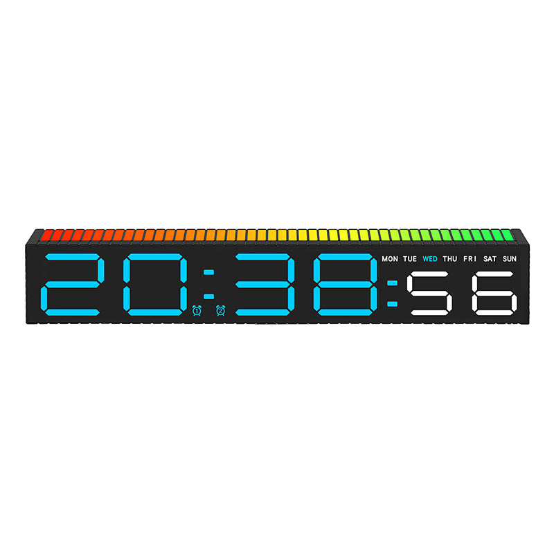 Digital Alarm Clock with 10 Color Night Light, Music Sync, Dual Alarm, 3-Level Brightness Dimmer, DST, Sound Activated LED Clock for Bedroom, Bedside, Gaming Setup