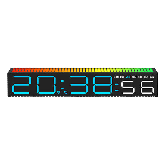 Digital Alarm Clock with 10 Color Night Light, Music Sync, Dual Alarm, 3-Level Brightness Dimmer, DST, Sound Activated LED Clock for Bedroom, Bedside, Gaming Setup