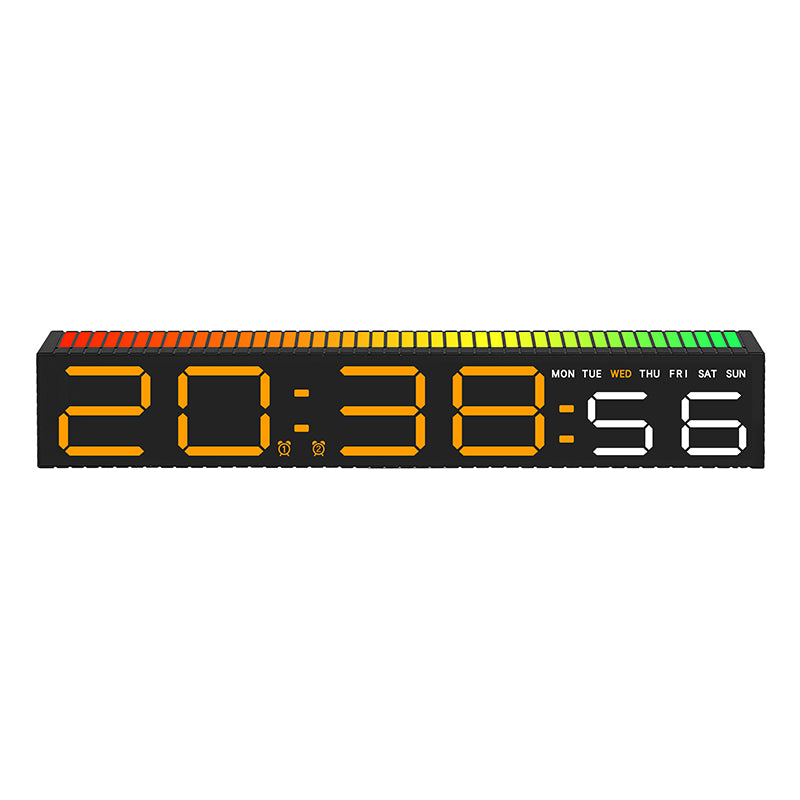 Digital Alarm Clock with 10 Color Night Light, Music Sync, Dual Alarm, 3-Level Brightness Dimmer, DST, Sound Activated LED Clock for Bedroom, Bedside, Gaming Setup