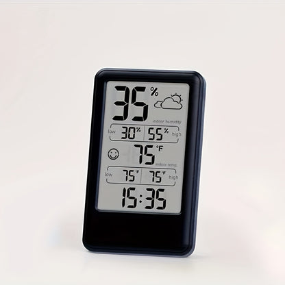 Digital Thermometer Hygrometer with Max/Min Records, Weather Forecast, Indoor Temperature & Humidity Monitor, Alarm with Snooze, Emoji Comfort Display (Battery Powered)